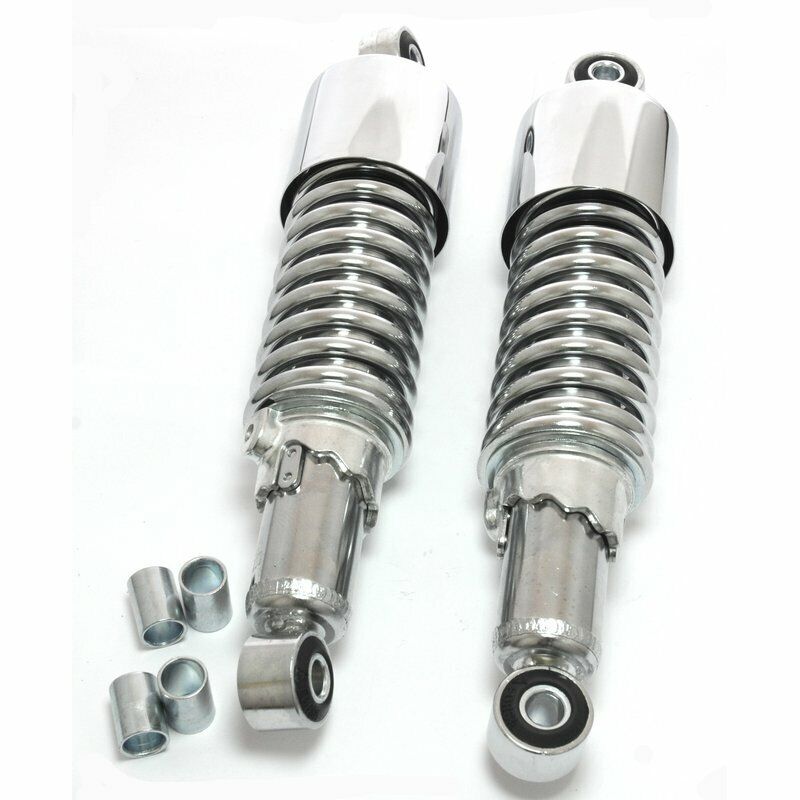 Ammortizzatori bassi cromati per custom Bobber Chopper Honda Yamaha Suzuki Kawasaki